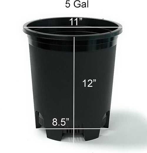 5 Gallon 6-Pack Large Plant Pots Nursery Tree Pot Plastic Planters - Image 2