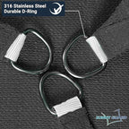 SUNNY GUARD Custom Size 8'x8' Graphite Grey Sun Shade Sail Rectangle UV Block - Image 6