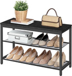 HOOBRO Shoe Bench, 3-Tier Shoe Rack, Industrial Shoe Organizer Storage Bench - Image 7