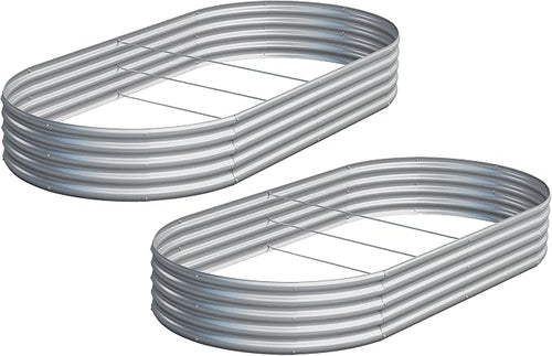 2PCS 8x4x1ft Galvanized Metal Raised Garden Bed Kit, Outdoor Planter Box by Easllre