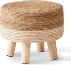 Cpintltr Foot Stool Natural Seagrass Hand Weave Poufs Round Ottoman - Image 4