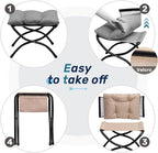 AbocoFur 15" Folding Footrest Stool, Accent Padded Sofa Foot Stool - Image 5