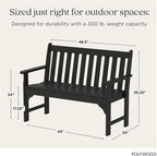 POLYWOOD GNB48BL Vineyard 48" Bench - Image 3