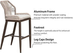 PURPLE LEAF Patio Bar Stool Bar Height Set of 2 Outdoor Rattan Chairs - Image 7