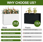 Galvanized Steel Planter Box-No Installation Required Metal Rectangular Block - Image 3