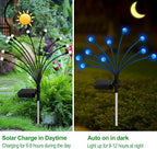 Kohlrabi Solar Garden Lights Outdoor, 2 Pack 20 LED Solar Blue Firefly Lights - Image 3