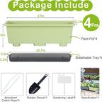 Window Box Planter 4 Packs, 17 Inches Rectangle Flower Pots - Image 6