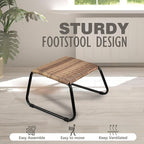 Outdoor Patio Footstools, PE Rattan Ottoman Wicker Foot Rest, Small Balcony - Image 6