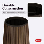 Keter Signature Conic 23.8 Inch Tall Round Large Wood Look Planter - Image 9