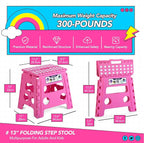 Delxo Folding Step Stool, 13 inch Non-Slip Foldable Stools - Image 2
