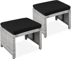 Best Choice Products Set of 2 Wicker Ottomans, Additional Seating, Side Table by BestChoiceProducts