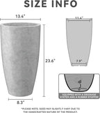 Kante 23.6" H Natural Concrete Tall Planters, Large Outdoor Indoor Decorative - Image 2