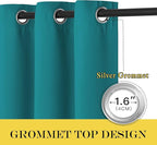 NICETOWN Extra Wide Blackout Peacock Teal Sliding Door Curtain - Image 3
