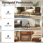 Outdoor Patio Footstools, PE Rattan Ottoman Wicker Foot Rest, Small Balcony - Image 7