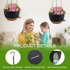 10 inch Hanging Planters for Indoor Plants, 3 Pack Self-Watering Hanging - Image 4