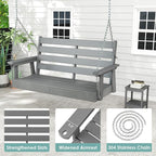 IVY&LANE Outdoor Porch Swing | HDPE Plastic | 2-Person | Hanging Bench Swings | - Image 4