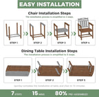 HDPE Outdoor Dining Set, Patio Table and Chairs Set, All-Weather 7-Piece - Image 9