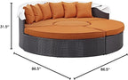 Modway Convene Wicker Rattan Outdoor Patio Retractable Canopy Round Poolside - Image 2