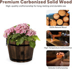 Wooden Barrel Planters Flower Pots - Image 3