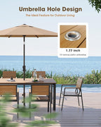 Outdoor Patio Dining Chairs Set of 2, Aluminum & HDPS All-Weather Dining Chairs - Image 3