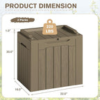 JUMMICO 31 Gallon Resin Deck Box Waterproof Indoor Outdoor Storage Boxes - Image 6