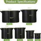 1-Pack 100 Gallon Plant Grow Bags, Thickened Nonwoven Fabric Pots - Image 4