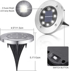 LYHOPE Solar Ground Lights Outdoor, 8 Pack 8 LED Solar Disk Lights Waterproof - Image 6
