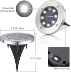 LYHOPE Solar Ground Lights Outdoor, 16 Pack 8 LED Solar Disk Lights Waterproof - Image 3