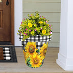 Briarwood Lane Checkered Sunflowers Decorative Large Planter - Image 2