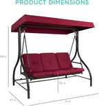 Best Choice Products 3-Seat Outdoor Large Converting Canopy Swing Glider - Image 7