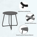 Patio Small Side Table Waterproof Round Metal Steel Weather Resistant Portable - Image 4