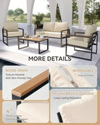 Aoxun Patio Furniture Set, 4 Piece Outdoor Patio Furniture - Image 3