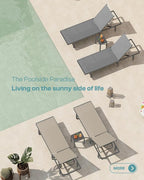 Aluminum Outdoor Lounge Chairs Set of 2, Pool Lounge Chairs - Image 3