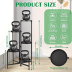 Plant Stand Indoor Outdoor 5 Tier Black Metal Plant Holder 31 in Tall 9 in Wide - Image 5