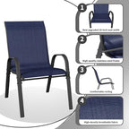 Patio Dining Chairs Set of 6, Outdoor High Stacking Chairs，Breathable Seat - Image 4