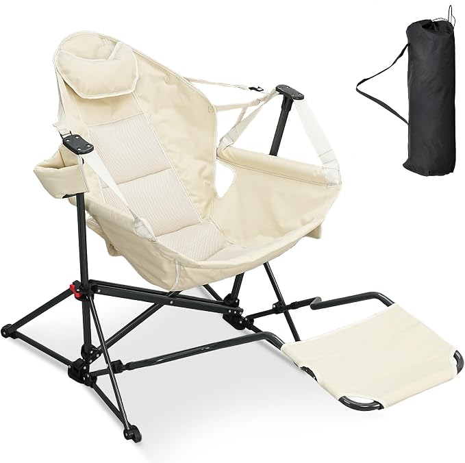 Ainfox Hammock Chair with Footrest, Oversized Swinging Portable Folding Camping - Image 7