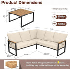 Metal Patio Furniture Set, 6 Pieces Outdoor Sectional Sofa Set - Image 2