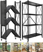 Kitchen Garage Metal Shelves, Storage Shelves Organizer, Foldable Metal Shelving - Image 5
