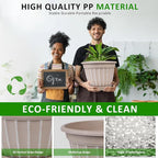 FGstyle 4 Pack 16 inch Plant Pots, Retro Vertical Stripe Planters - Image 2