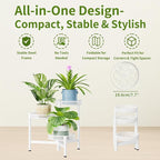 3 Tiered Tall Plant Stand Indoor Outdoor, Metral Plant Shelf - Image 5