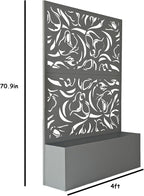 Oakland Living 6 ft. X 4 ft. Grey Freestanding Metal Privacy Screen Room Divider - Image 2