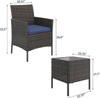 GAOMON 3-Piece Patio Furniture Set, Modern PE Rattan Conversation Set - Image 2