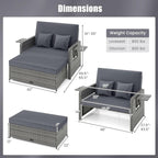 HAPPYGRILL Patio Rattan Wicker Daybed - Image 9