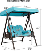 PURPLE LEAF 2-Seat Deluxe Outdoor Patio Porch Swing - Image 6