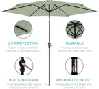 Best Choice Products 10ft Outdoor Table Compatible Steel Polyester Market Patio - Image 5