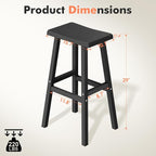 NUNU LAB HDPE Weatherproof Bar Stools Set of 2-29 Inch Bar Height Stools - Image 3