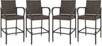 SUPER DEAL Upgraded Wicker Bar Stool Chairs Outdoor Backyard Rattan Chair by Superdeal