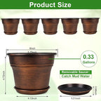 Plant Planters Pots Set of 6 Pack 6 Inch, Plastic Flower Pot - Image 3