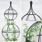 47"x17" Metal Obelisk Trellis for Climbing Plants | Unique Outdoor Support for - Image 3