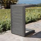 Christopher Knight Home Cape Coral Outdoor Aluminum C-Shaped Side Table - Image 2
